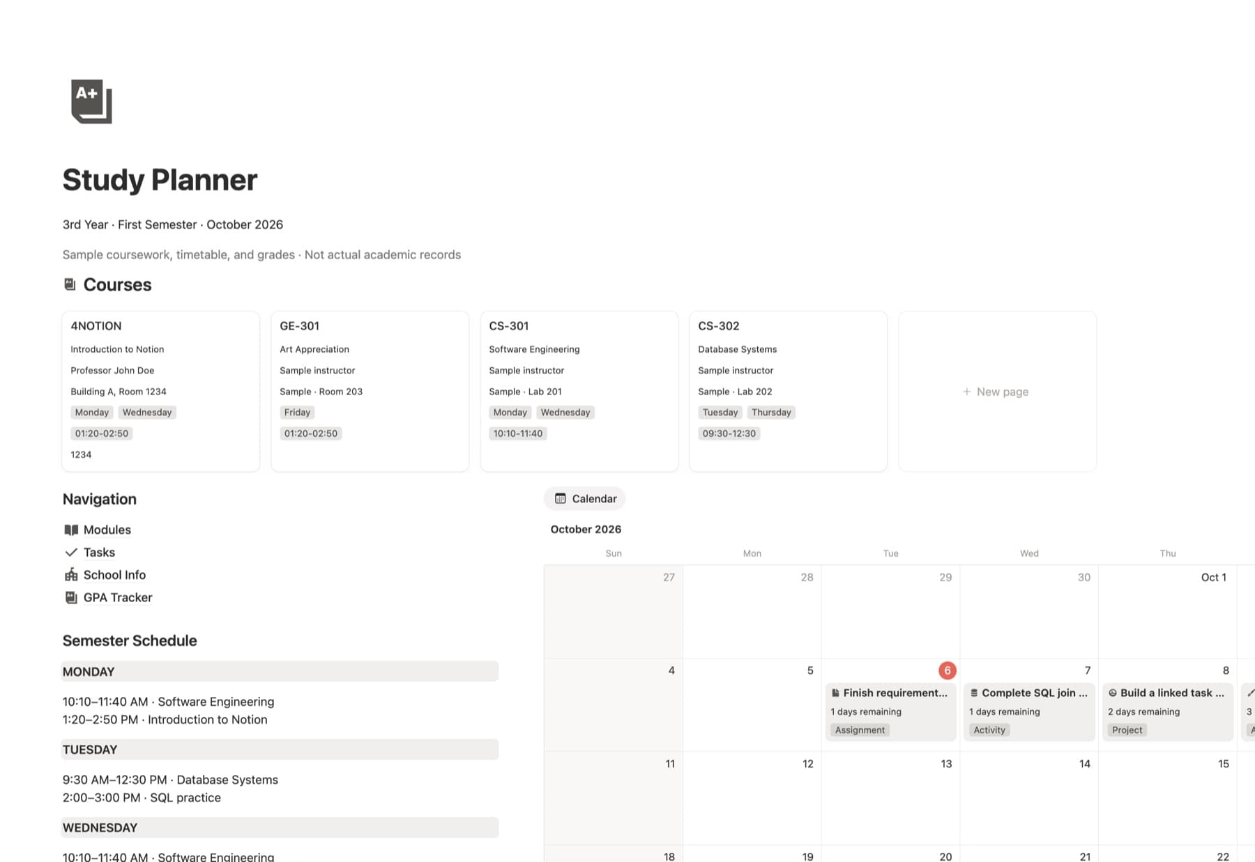 Study Planner preview